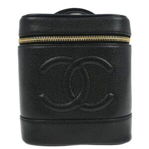 Chanel Black Calfskin Timeless Vanity Handbag 117360